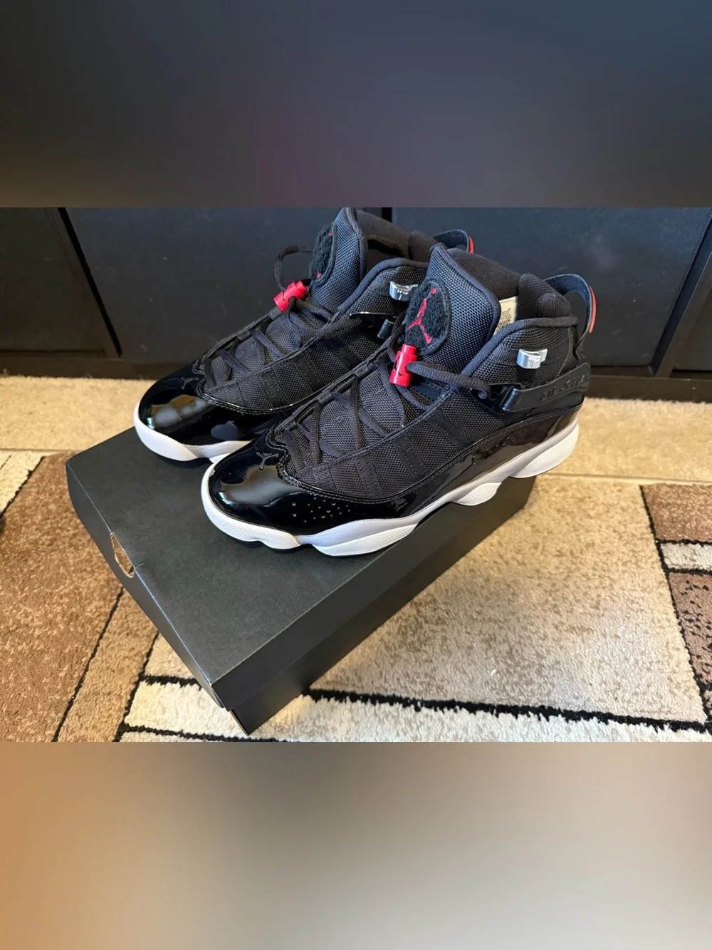 Air Jordan 6 Rings Black/White Men’s Sneakers (Men’s Size: 8.5)